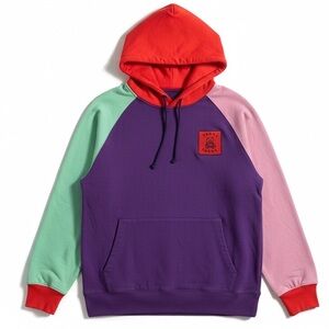 Teddy Fresh Color Block Hoodie Purple, Red, Pink, Green Size Large EUC
